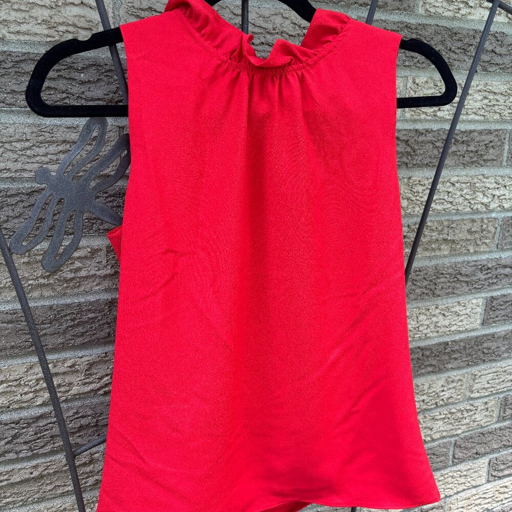 J.Crew Factory Ruffleneck satin crepe top, NWT XXS